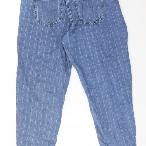 DENIM CO Womens Blue Striped Cotton  Jeans Size 16 L27 in Regular