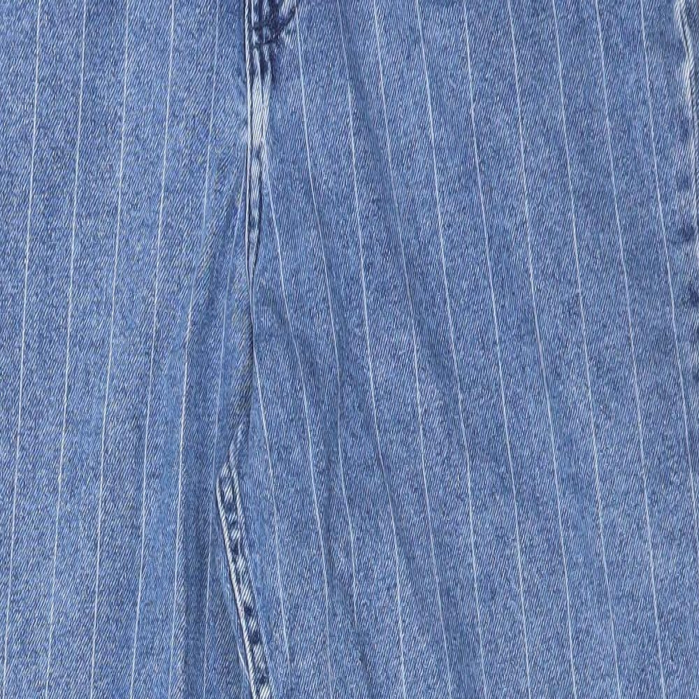 DENIM CO Womens Blue Striped Cotton  Jeans Size 16 L27 in Regular