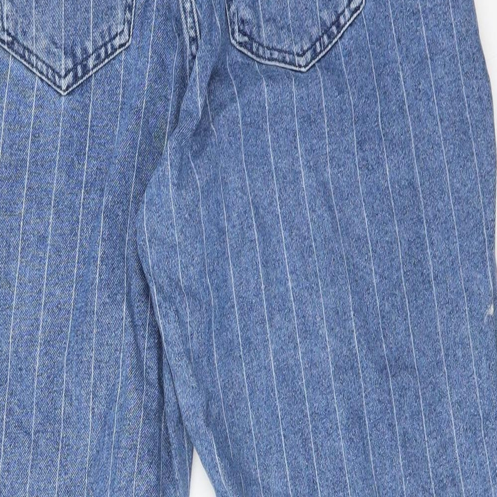 DENIM CO Womens Blue Striped Cotton  Jeans Size 16 L27 in Regular