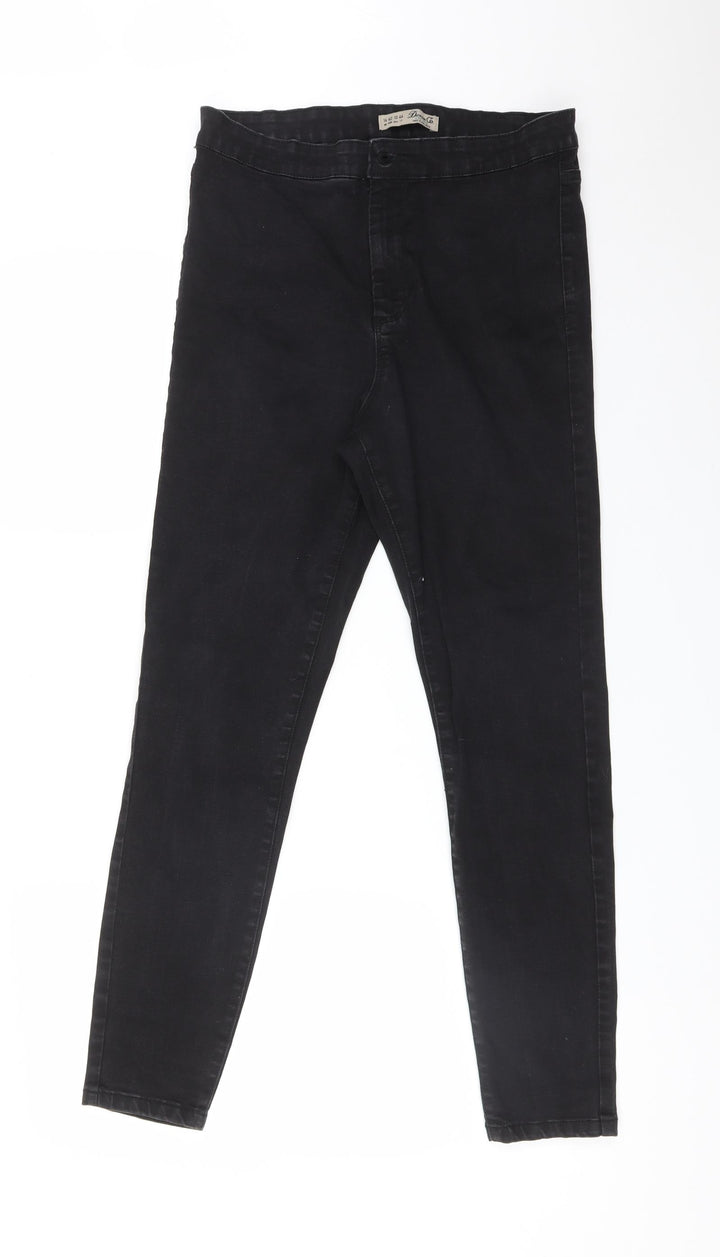 DENIM CO Womens Black Cotton Skinny Jeans Size 14 L27 in Regular