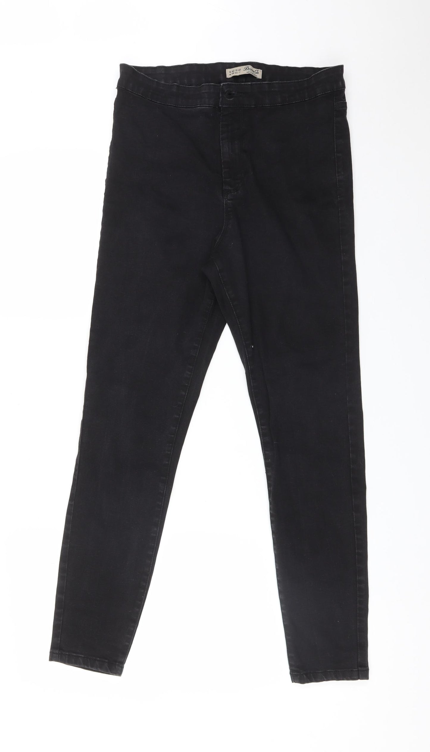 DENIM CO Womens Black  Cotton Skinny Jeans Size 14 L27 in Regular