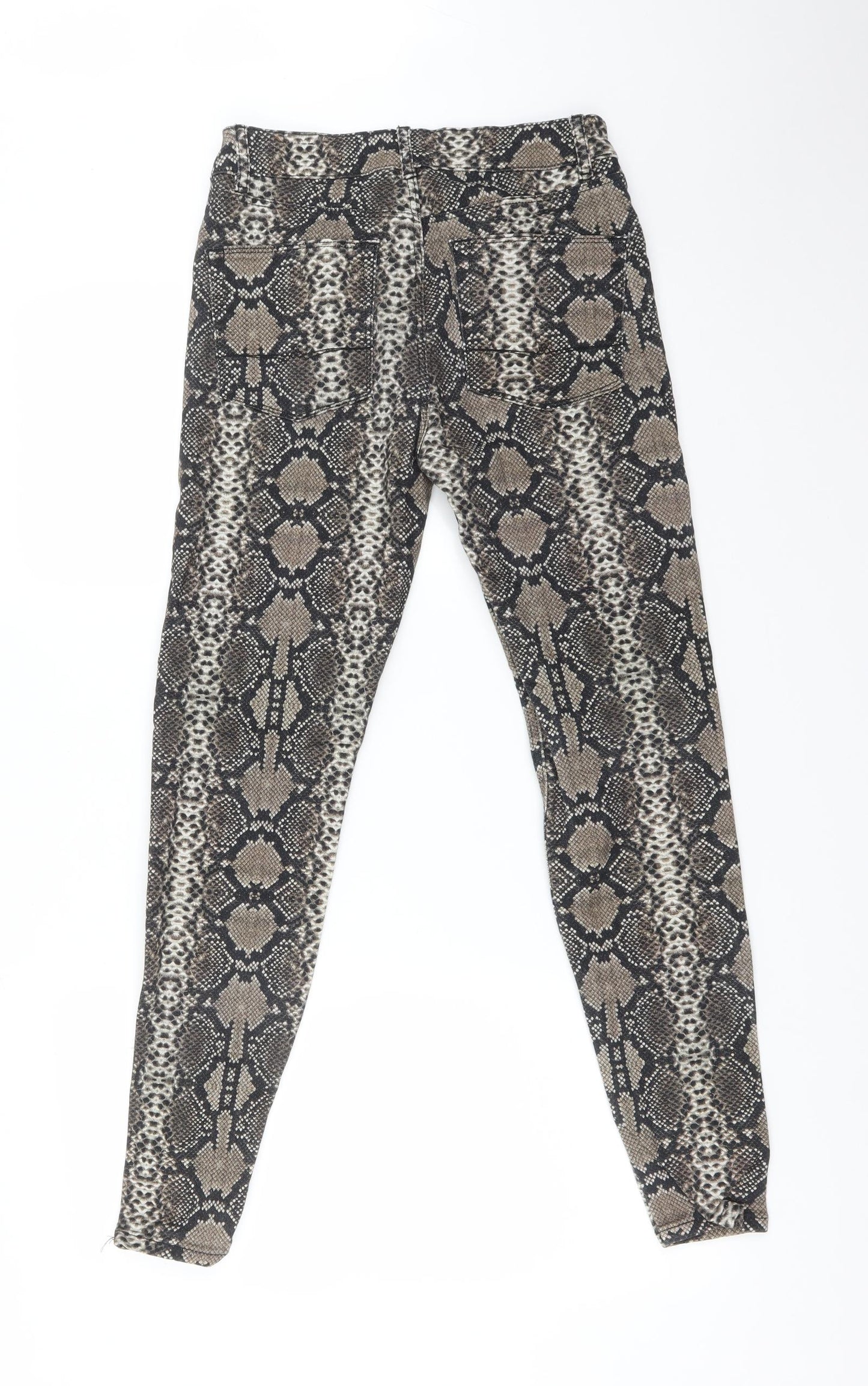 ASOS Womens Multicoloured Animal Print Cotton Skinny Jeans Size 28 L30 in Regular