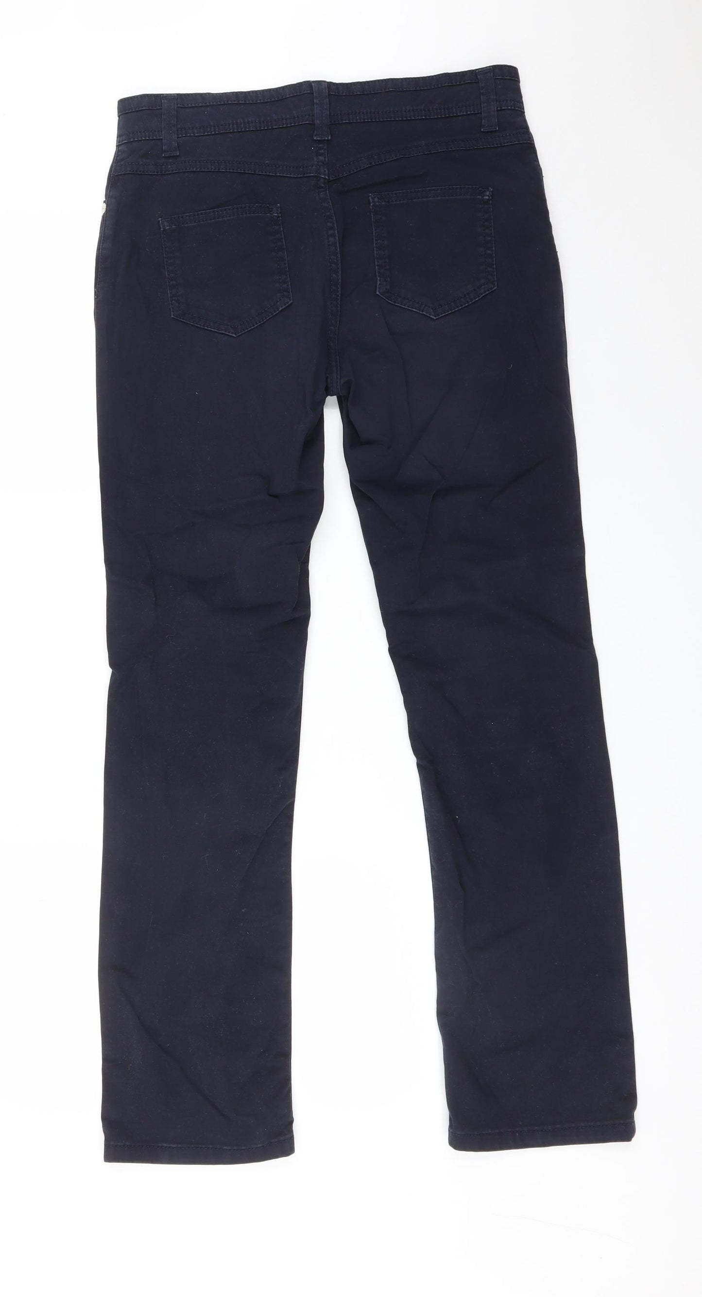 M&S Womens Blue  Cotton Straight Jeans Size 8 L30 in Regular
