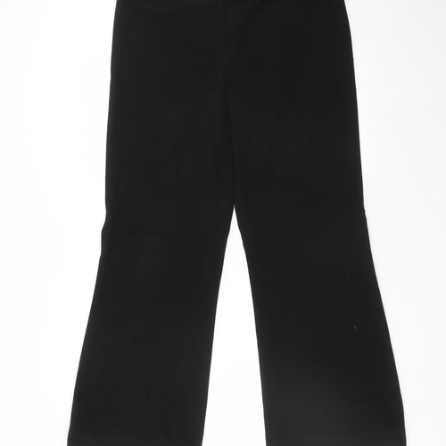 TU Womens Black  Polyester Dress Pants Trousers Size 12 L30 in Regular