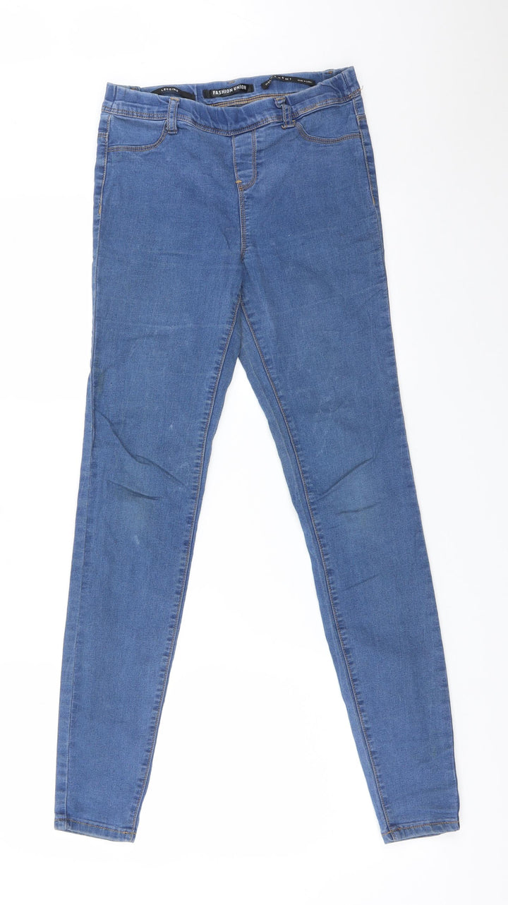 Fashion Union Womens Blue  Cotton Jegging Jeans Size 6 L30 in Regular