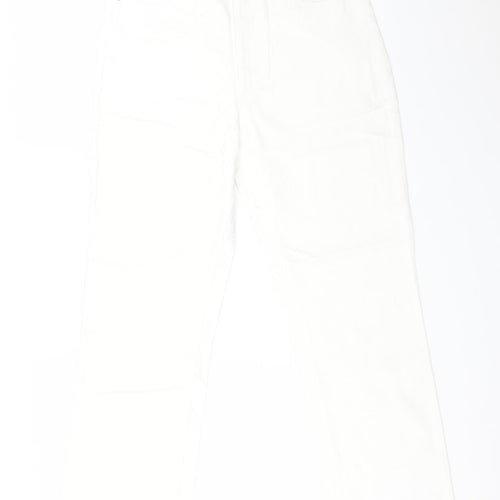 Fashion Union Womens White  Cotton Straight Jeans Size 8 L25 in Regular