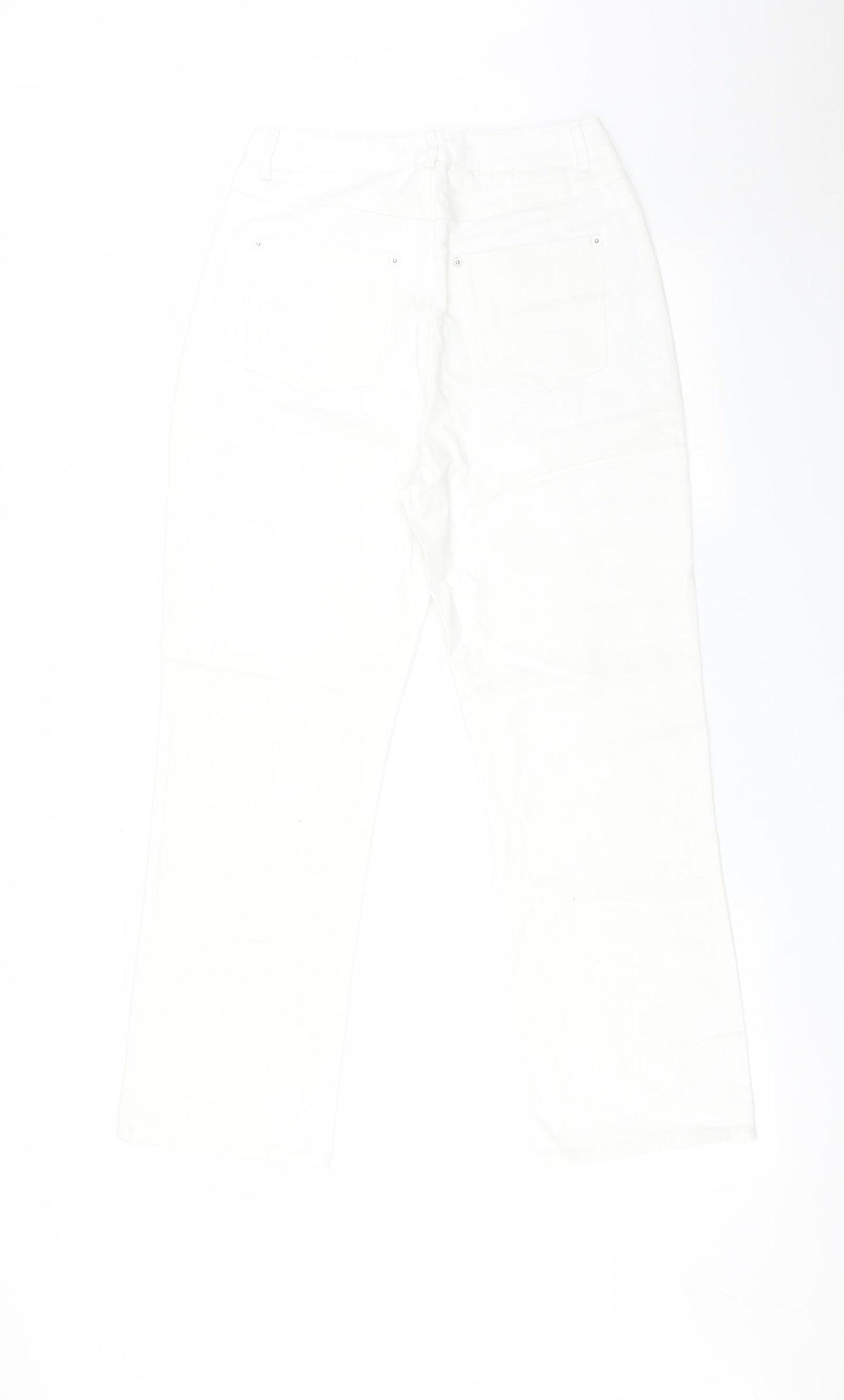 Fashion Union Womens White  Cotton Straight Jeans Size 8 L25 in Regular