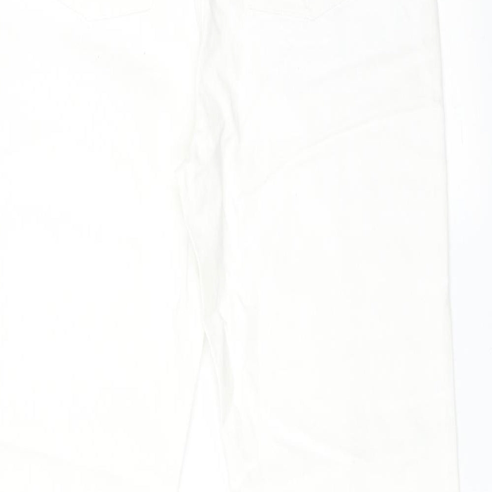 Fashion Union Womens White  Cotton Straight Jeans Size 8 L25 in Regular