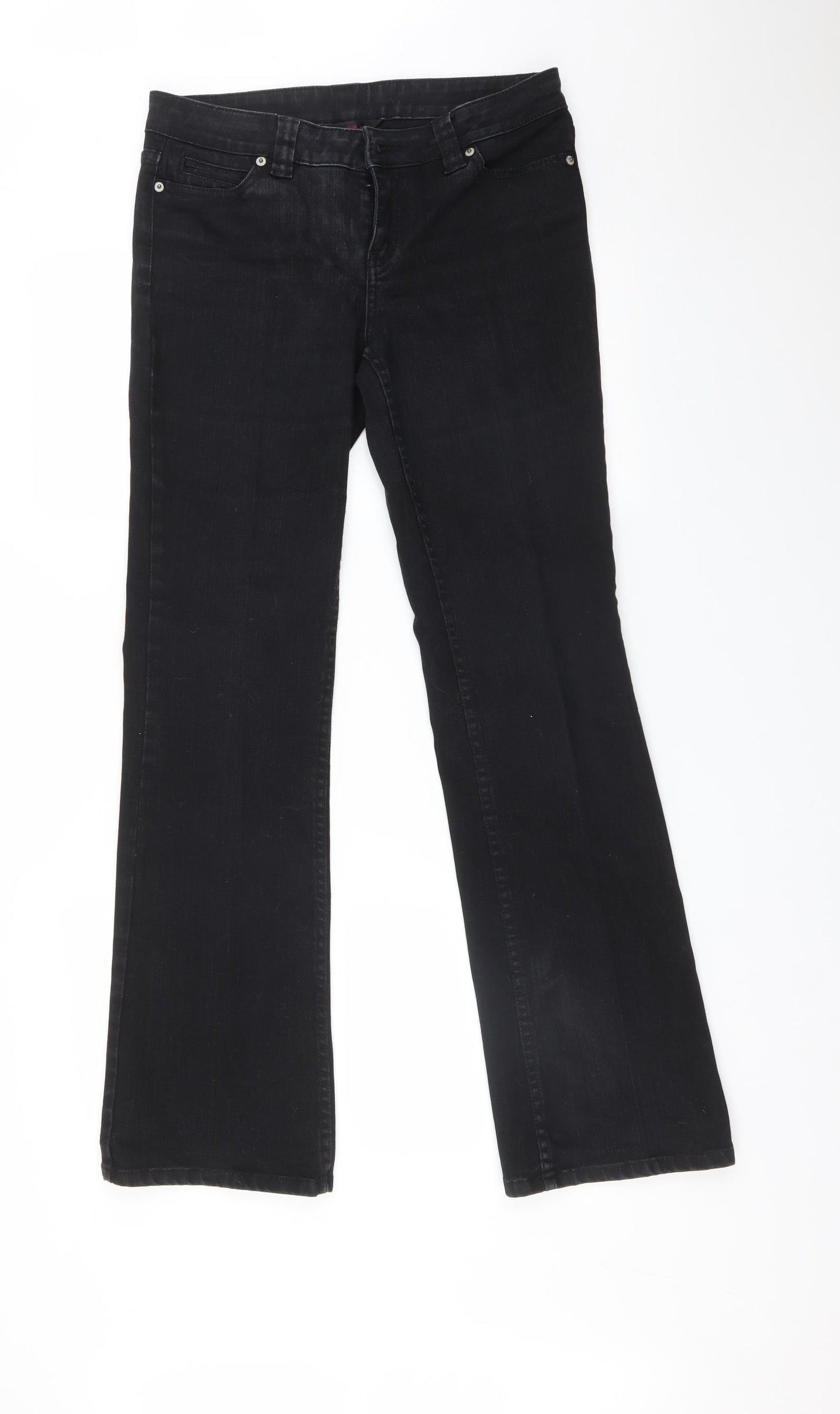 Miss Selfridge Womens Black  Cotton Straight Jeans Size 10 L31 in Regular