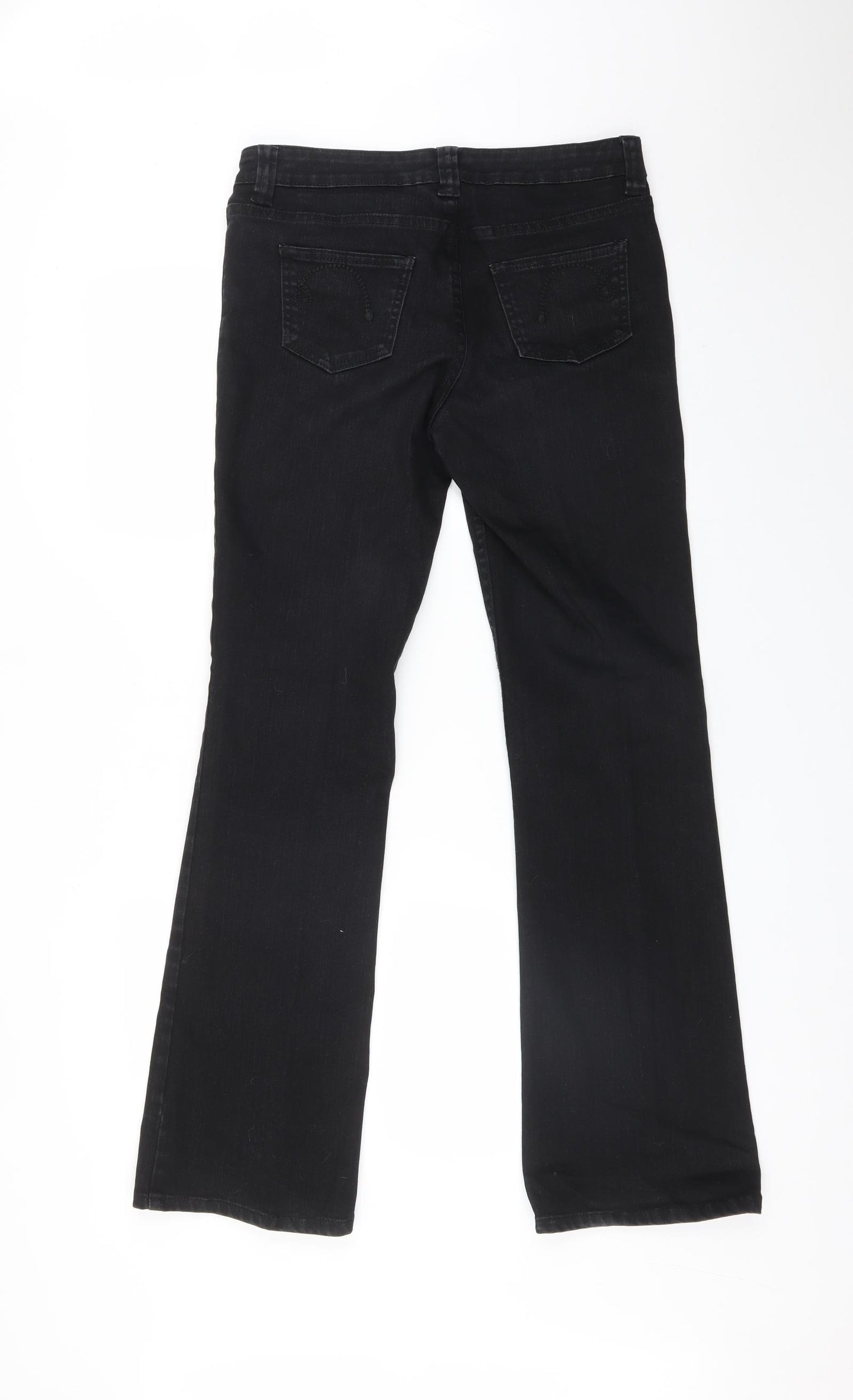 Miss Selfridge Womens Black  Cotton Straight Jeans Size 10 L31 in Regular