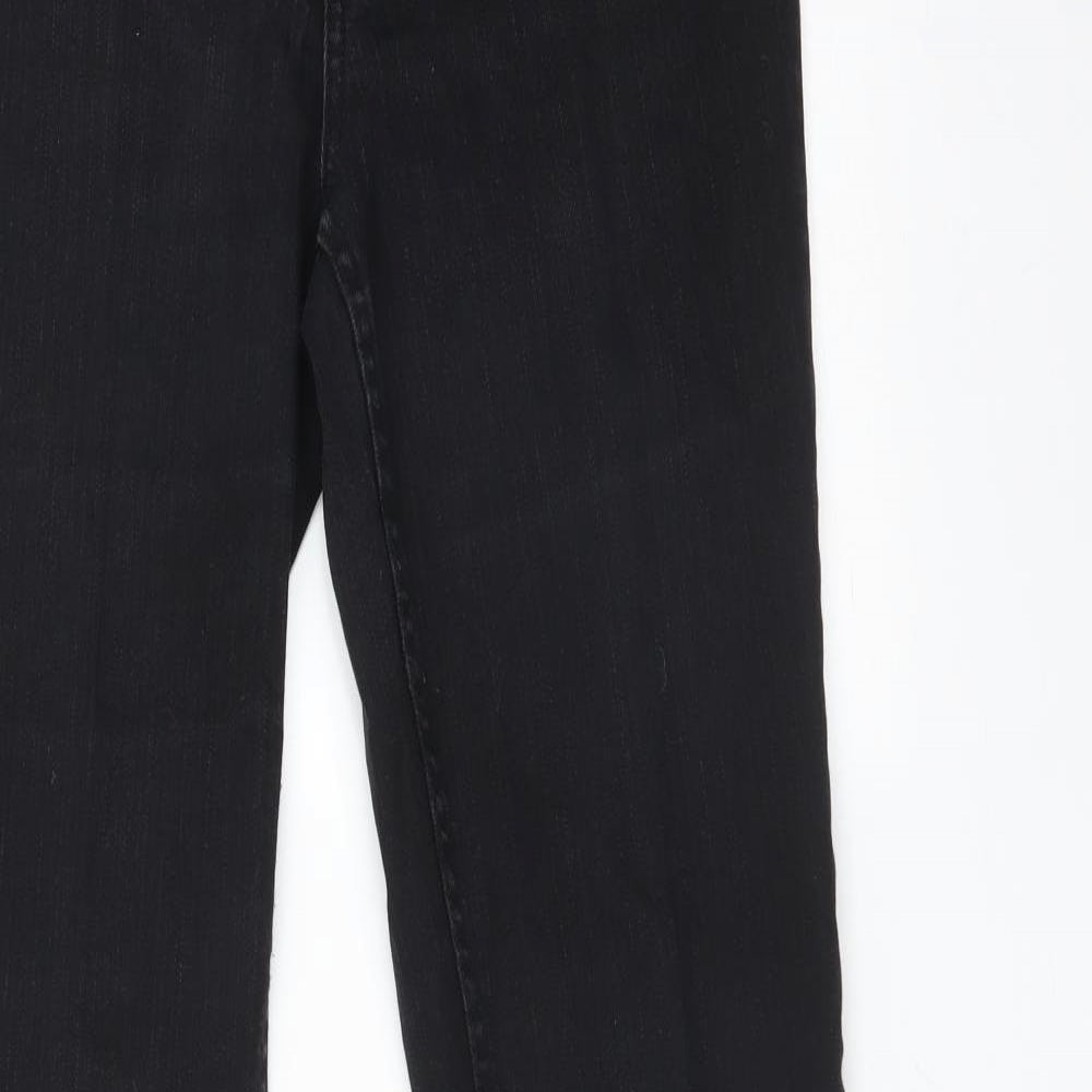 Miss Selfridge Womens Black  Cotton Straight Jeans Size 10 L31 in Regular