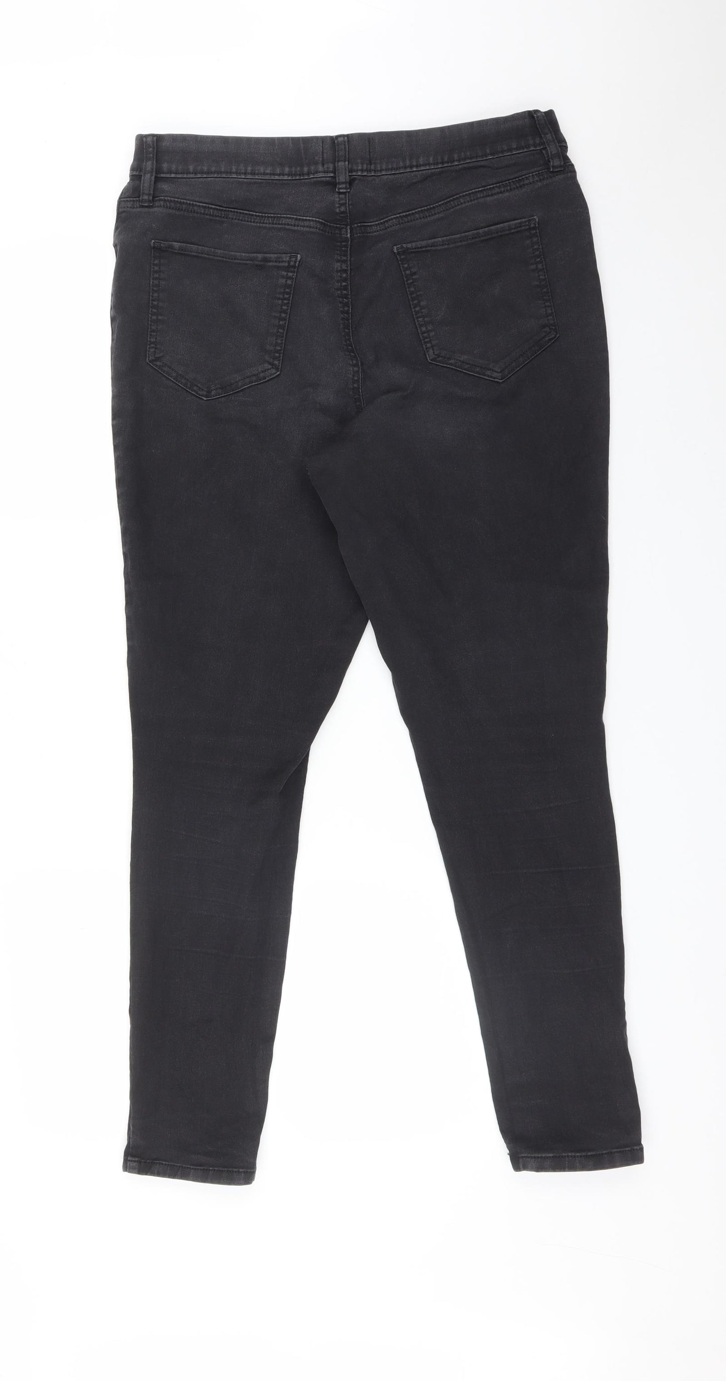F&F Womens Black  Cotton Jegging Jeans Size 16 L28 in Regular