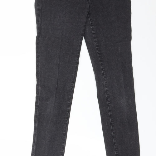 Preworn Womens Black  Cotton Skinny Jeans Size 10 L29 in Regular