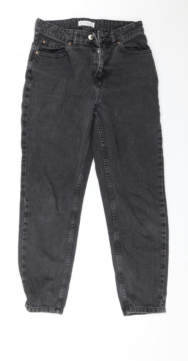 DENIM CO Womens Black Cotton Straight Jeans Size 6 L26 in Regular