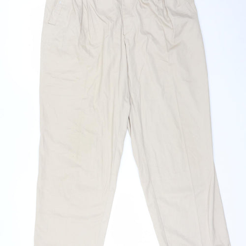 MDNTI Womens Beige  Cotton Chino Trousers Size 32 L32 in Regular