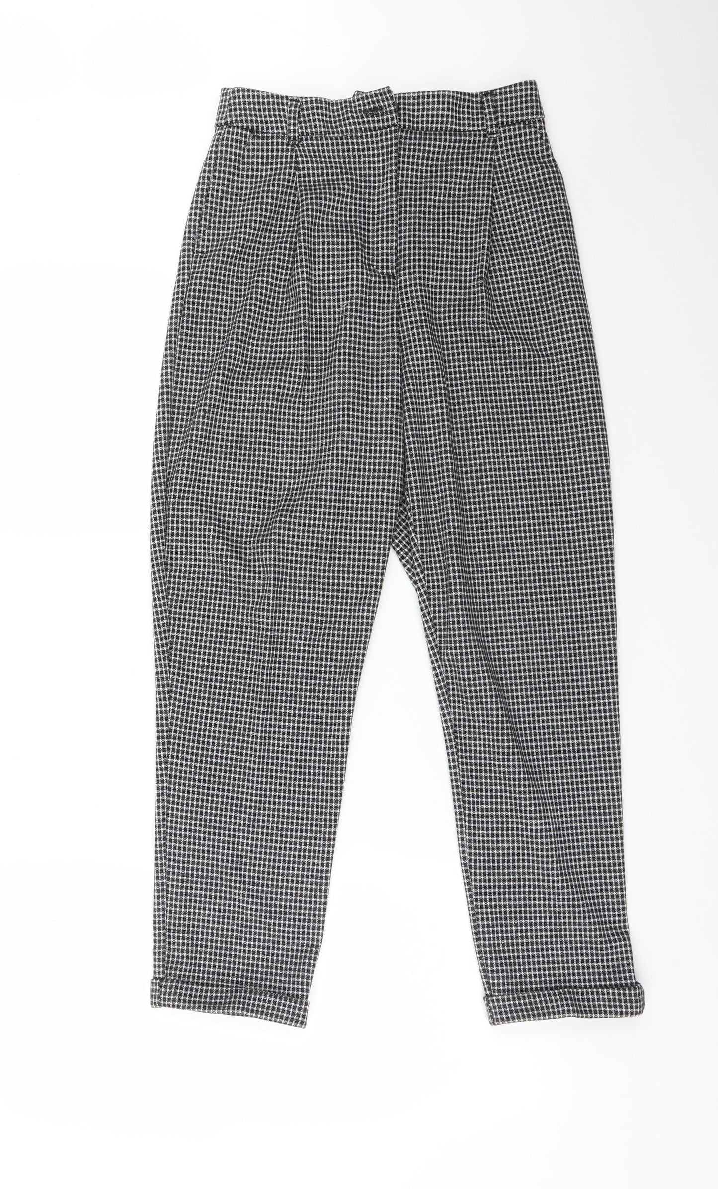 New Look Womens Multicoloured Check Viscose Carrot Trousers Size 8 L26 in Regular
