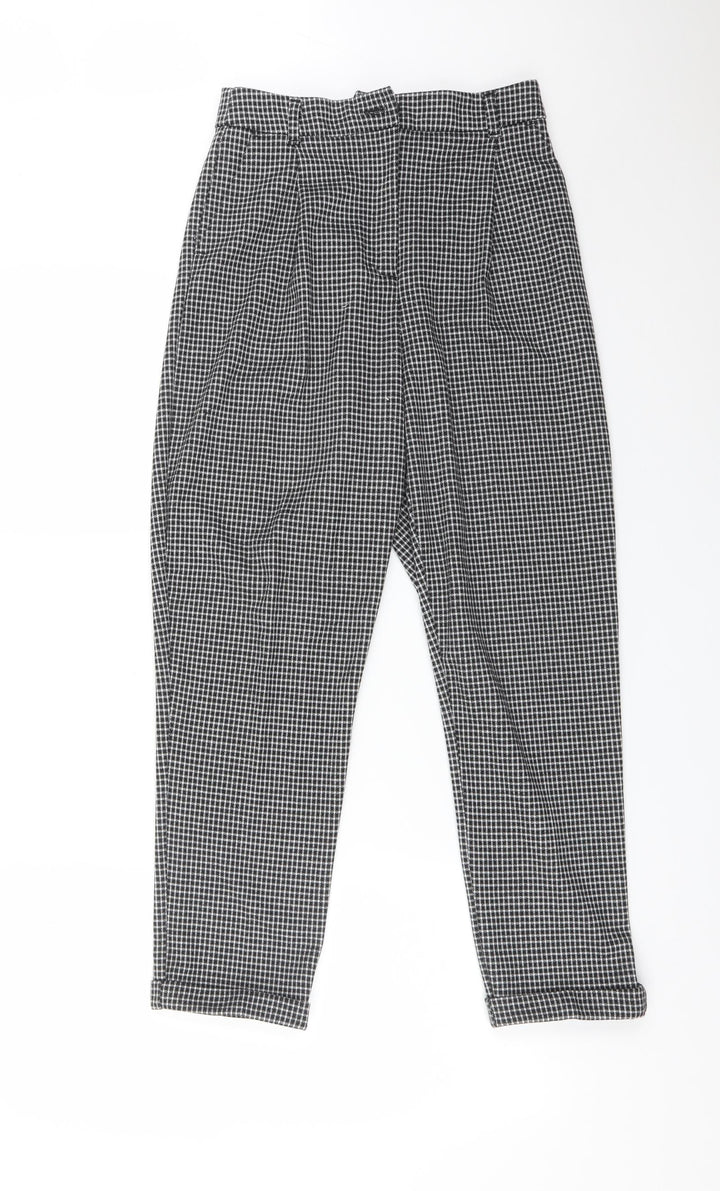 New Look Womens Multicoloured Check Viscose Carrot Trousers Size 8 L26 in Regular