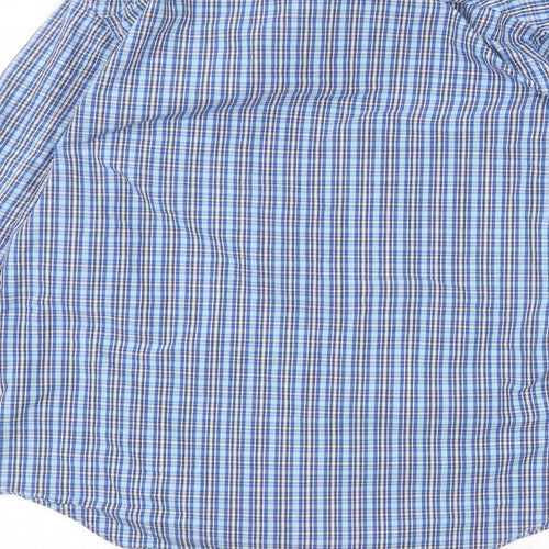 Timberland Mens Blue Striped Polyester  Dress Shirt Size M Collared