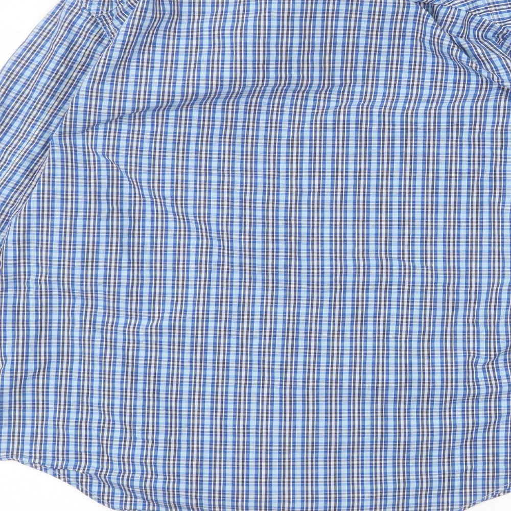 Timberland Mens Blue Striped Polyester  Dress Shirt Size M Collared