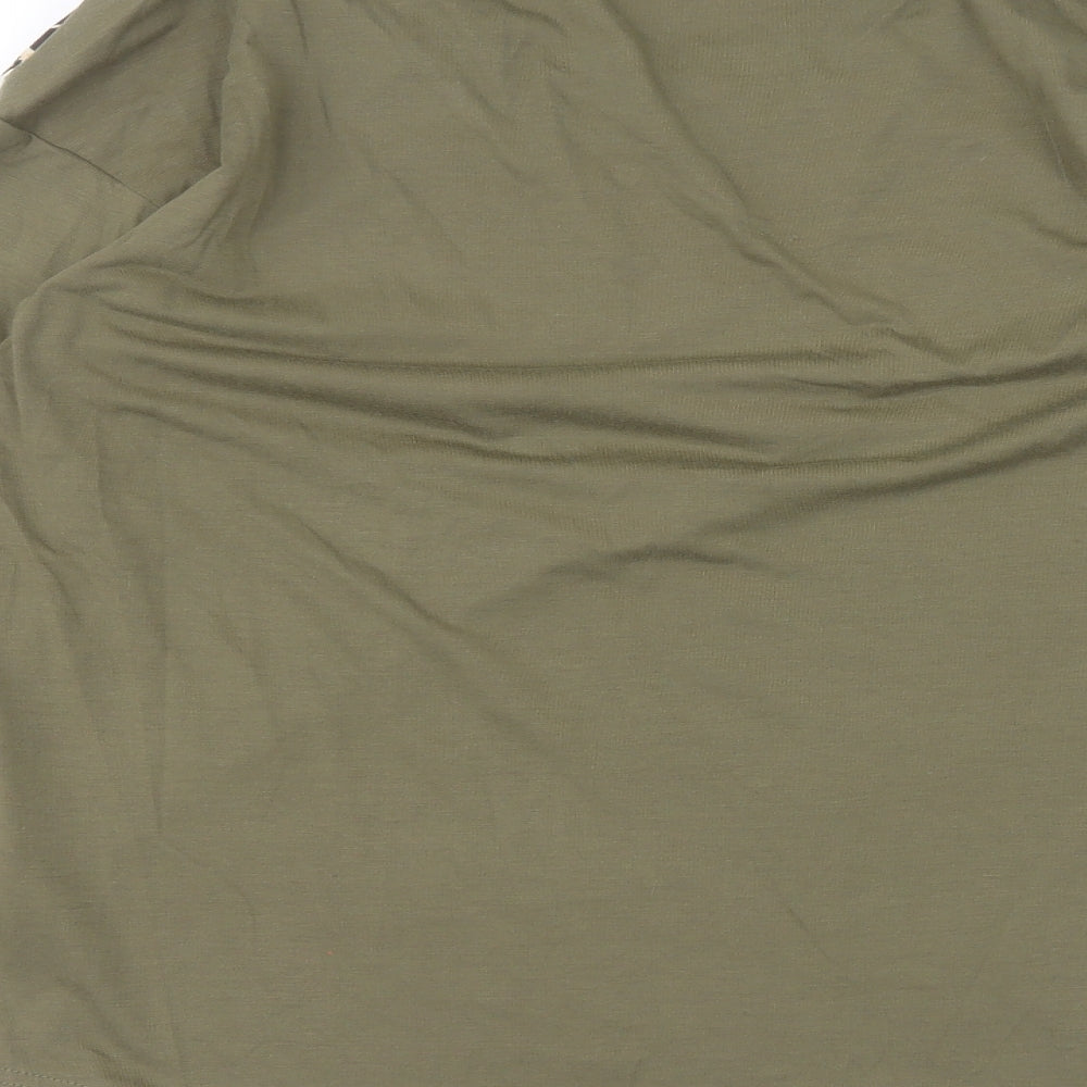 SheIn Womens Green  Polyester Basic T-Shirt Size M Round Neck