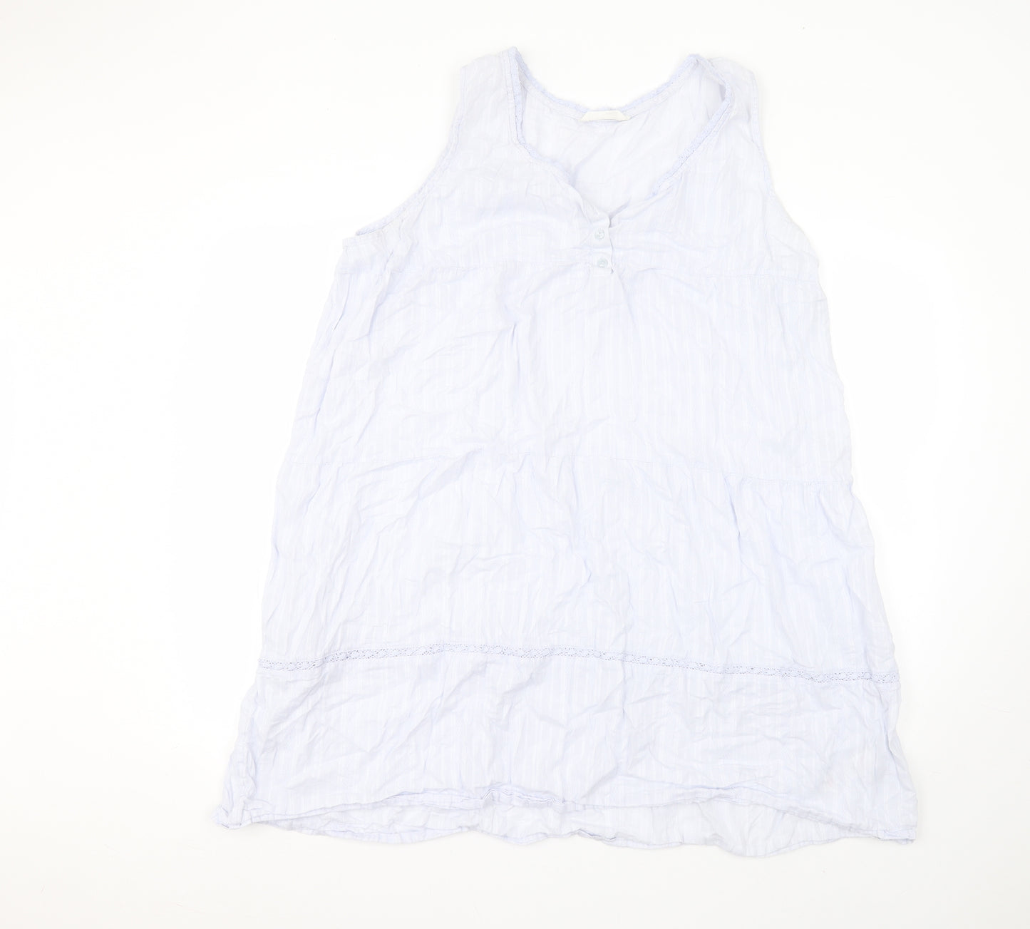Marks and Spencer Womens Blue  Cotton A-Line  Size 22  Round Neck