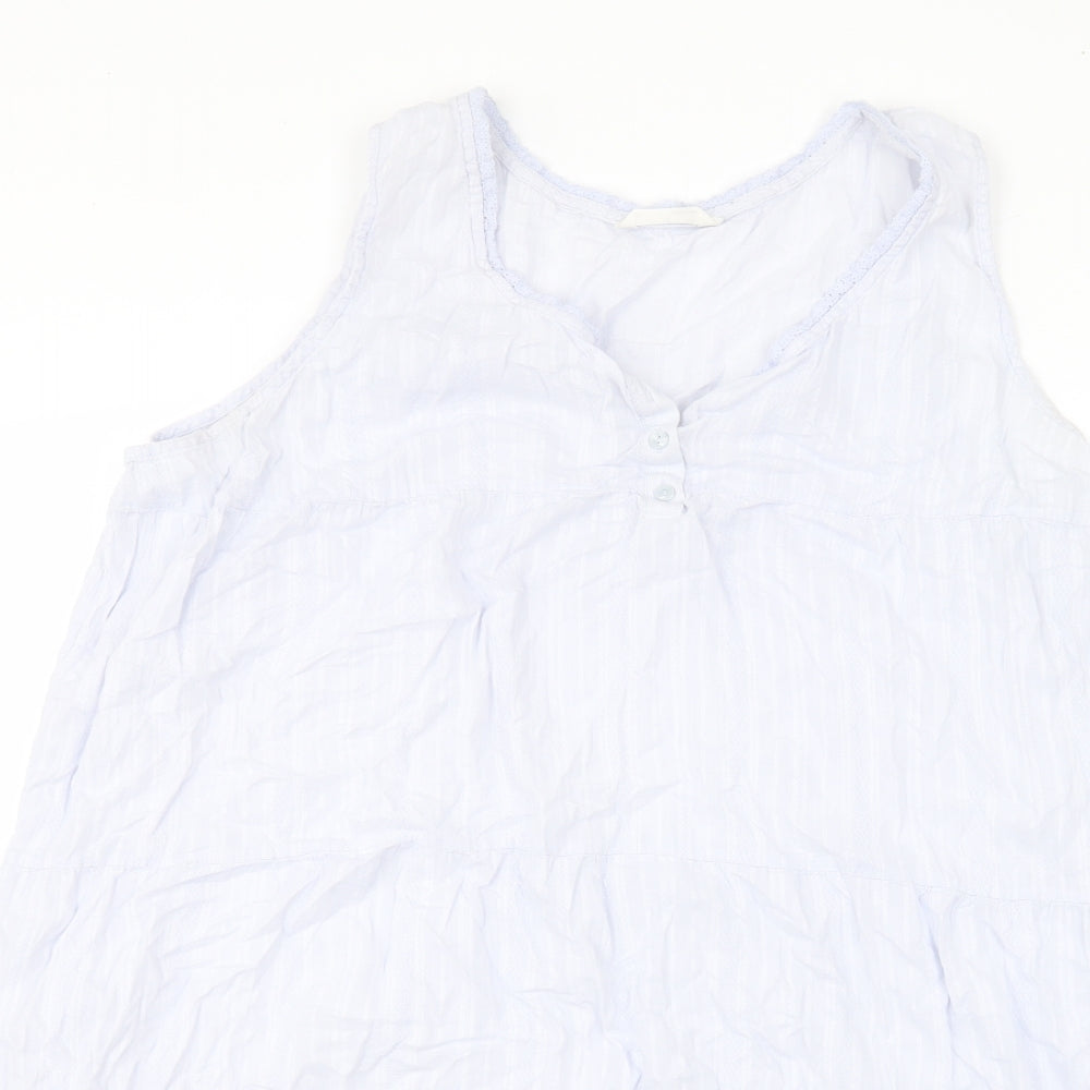 Marks and Spencer Womens Blue  Cotton A-Line  Size 22  Round Neck