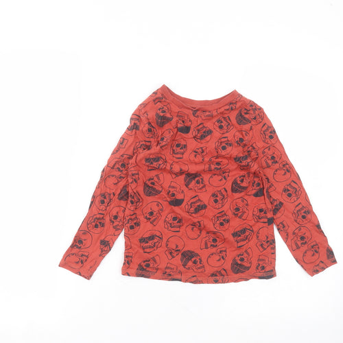 George Boys Orange  Cotton Basic T-Shirt Size 5-6 Years Round Neck