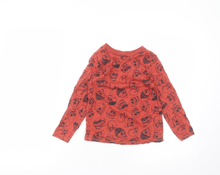 George Boys Orange  Cotton Basic T-Shirt Size 5-6 Years Round Neck