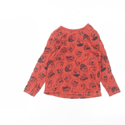 George Boys Orange  Cotton Basic T-Shirt Size 5-6 Years Round Neck