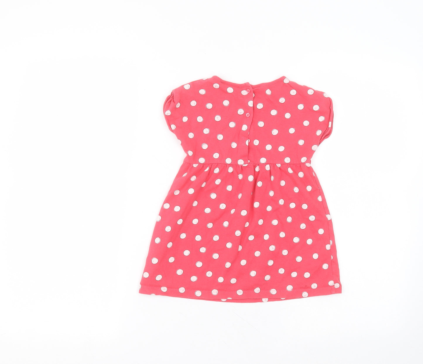 NEXT Baby Pink Polka Dot Cotton A-Line  Size 18-24 Months  Round Neck