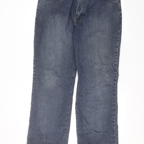 jeans&co Mens Blue  Cotton Straight Jeans Size 38 in L30 in Regular