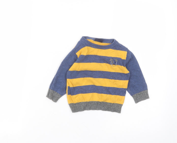 NEXT Baby Yellow Cotton Pullover Jumper Size 6-9 Months