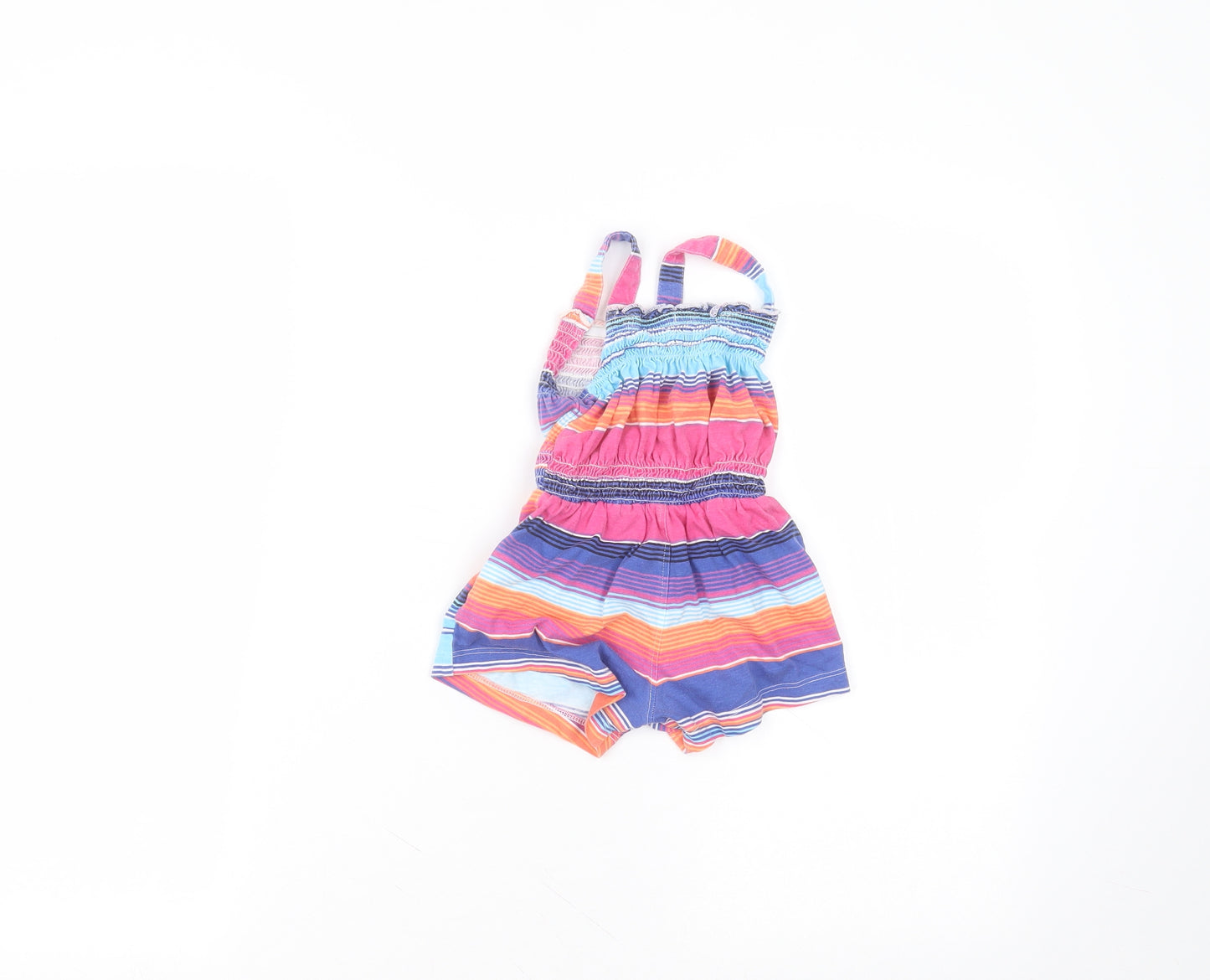 Blue Zoo Baby Multicoloured Striped Cotton Babygrow One-Piece Size 12-18 Months