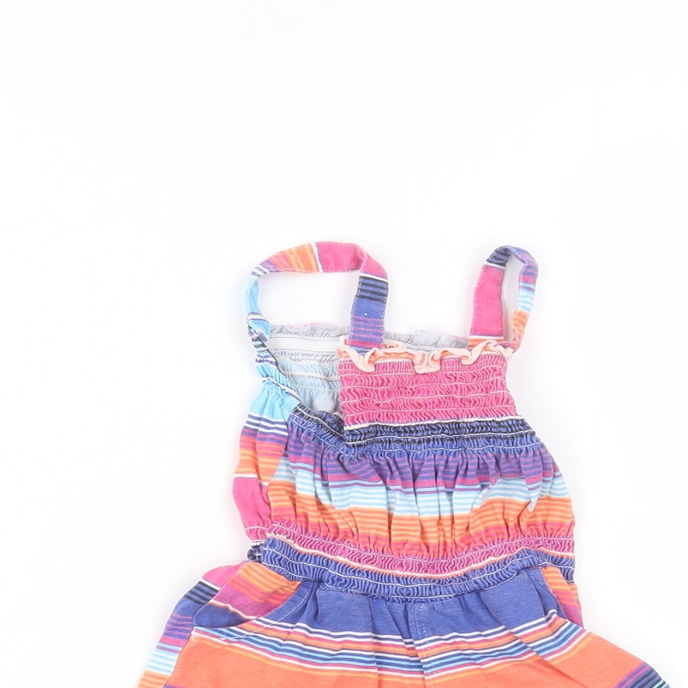 Blue Zoo Baby Multicoloured Striped Cotton Babygrow One-Piece Size 12-18 Months