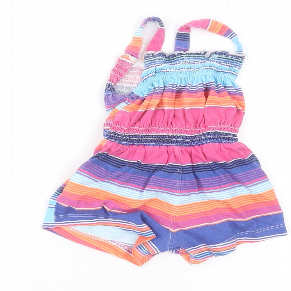 Blue Zoo Baby Multicoloured Striped Cotton Babygrow One-Piece Size 12-18 Months