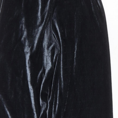 Yappa Womens Blue  Polyester Trousers  Size 8 L21 in Regular