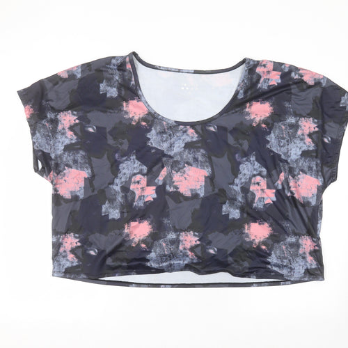 Matalan Womens Blue  Polyester Basic T-Shirt Size XL Round Neck