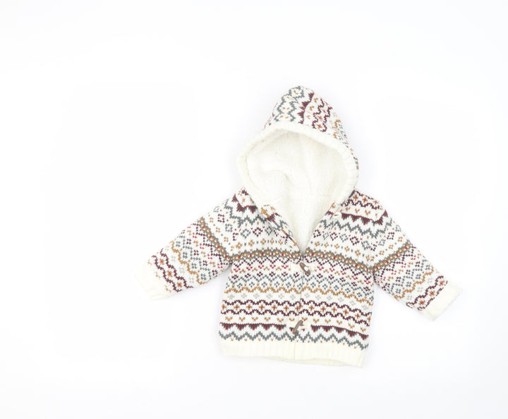 Nutmeg Baby White   Jacket Coatigan Size 6-9 Months