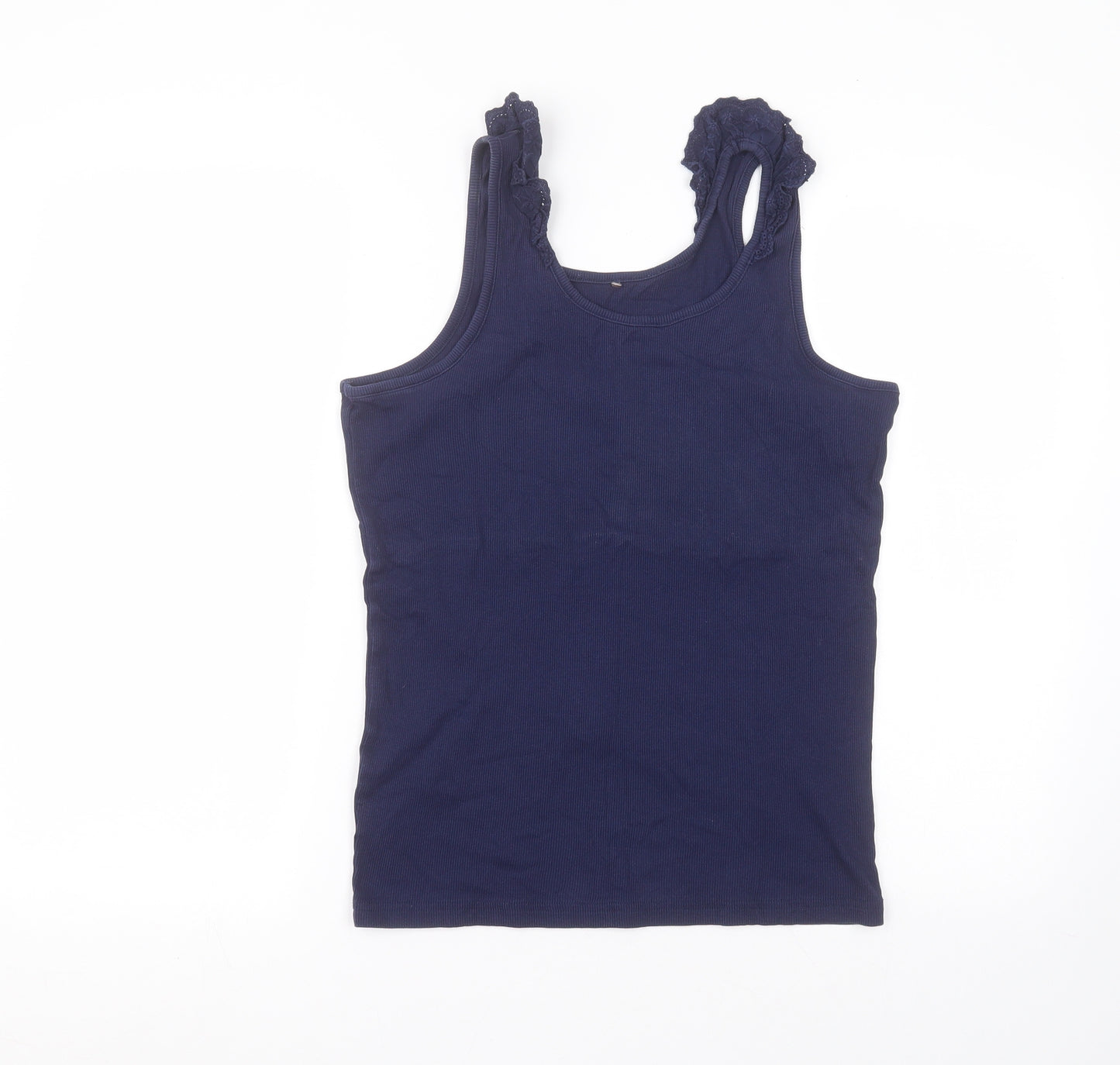 George Womens Blue  Cotton Basic Tank Size 16 Round Neck