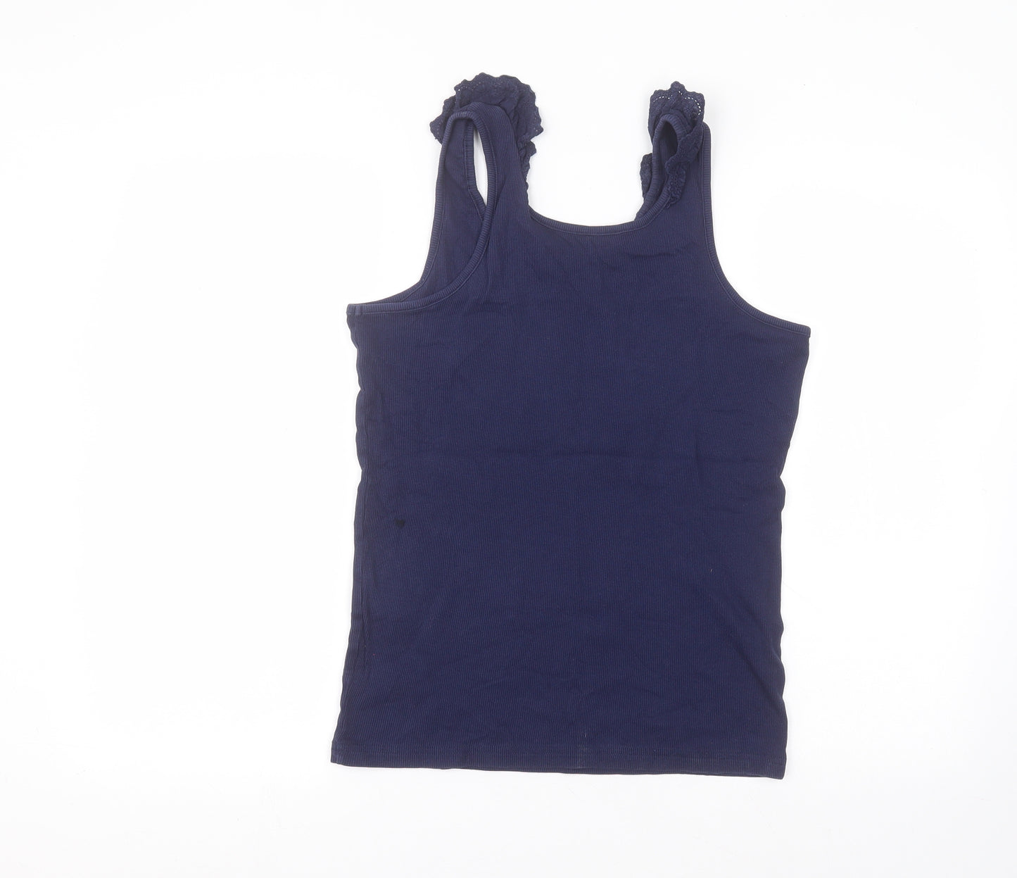 George Womens Blue  Cotton Basic Tank Size 16 Round Neck