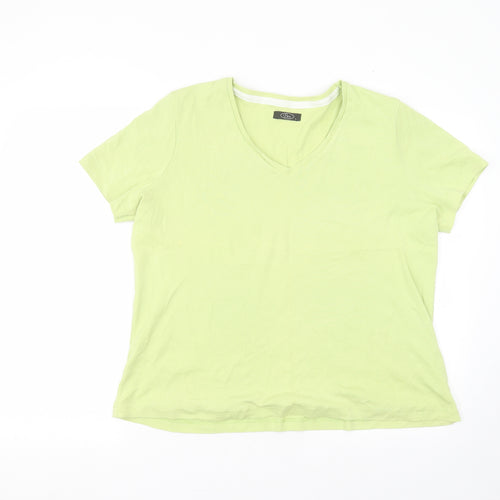 BM Mens Green  Cotton  T-Shirt Size L Round Neck