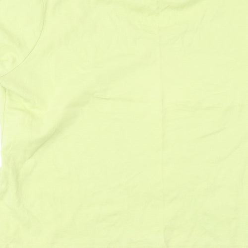 BM Mens Green  Cotton  T-Shirt Size L Round Neck