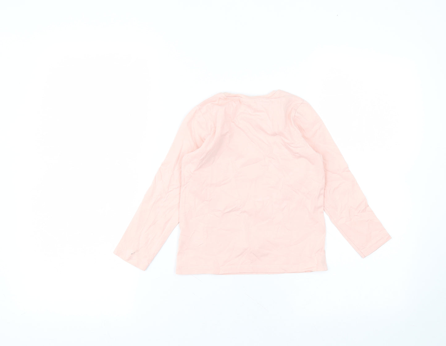George Girls Pink  Cotton Basic T-Shirt Size 4-5 Years Round Neck