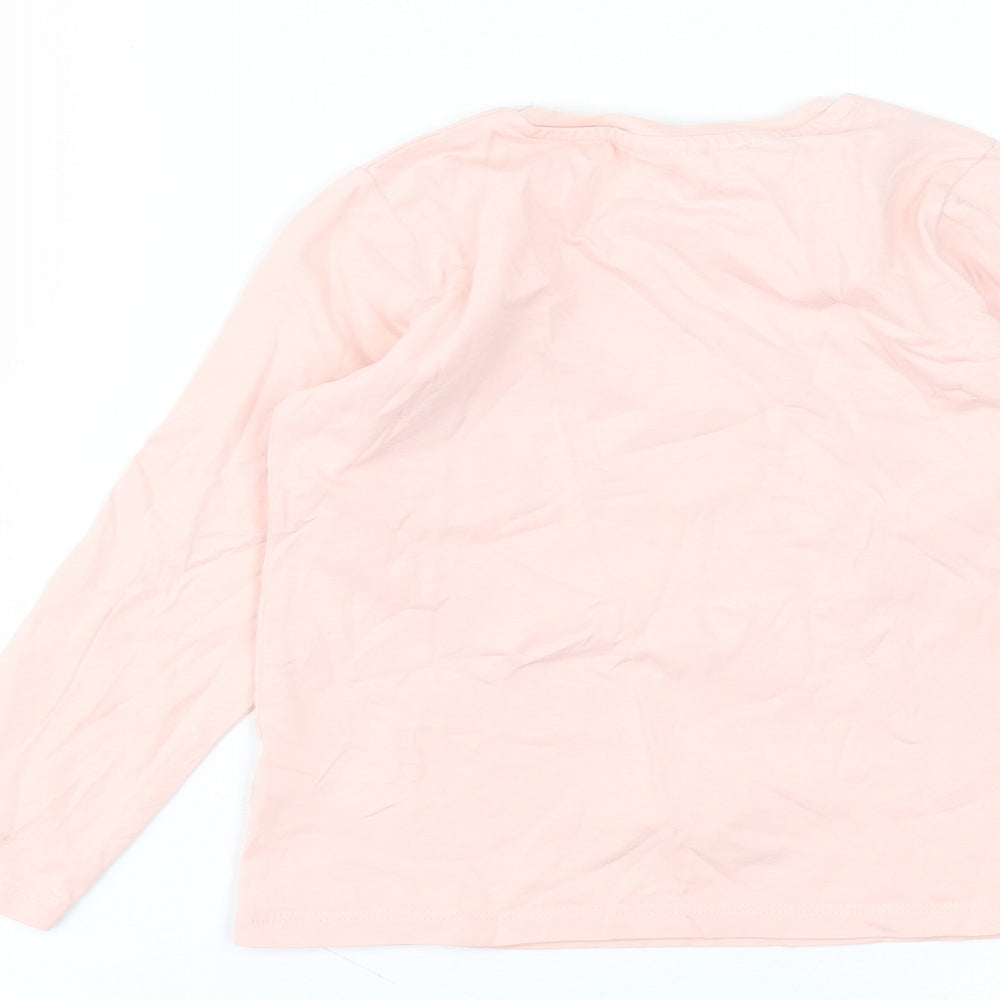 George Girls Pink  Cotton Basic T-Shirt Size 4-5 Years Round Neck