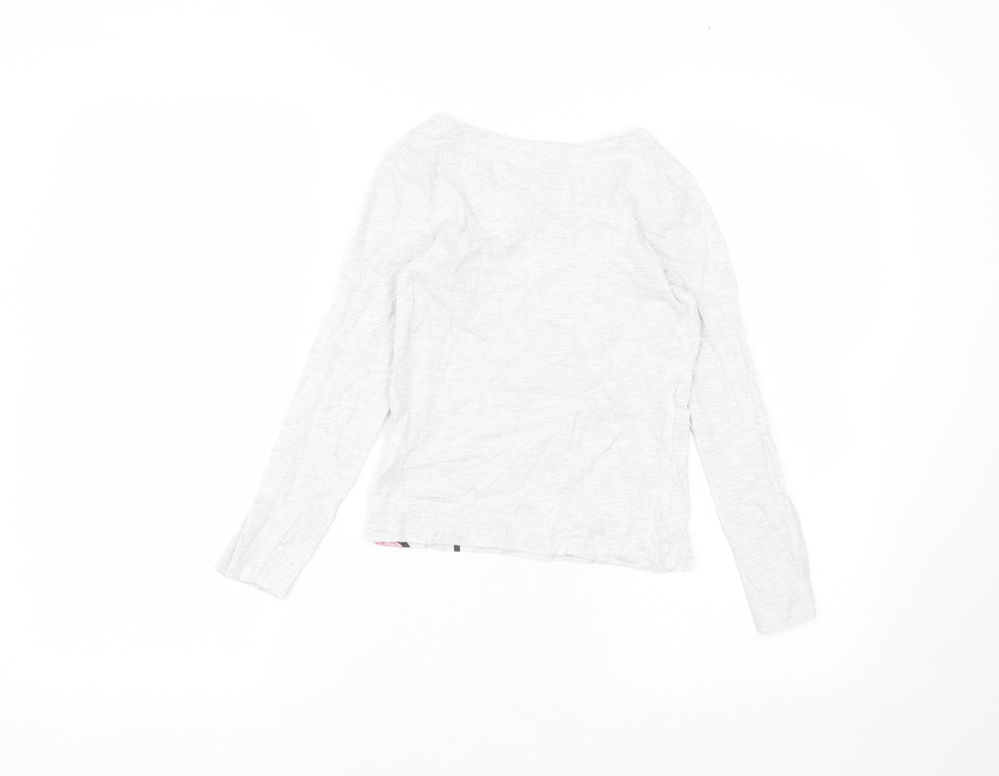 Primark Girls Grey  Cotton Basic T-Shirt Size 7-8 Years Round Neck