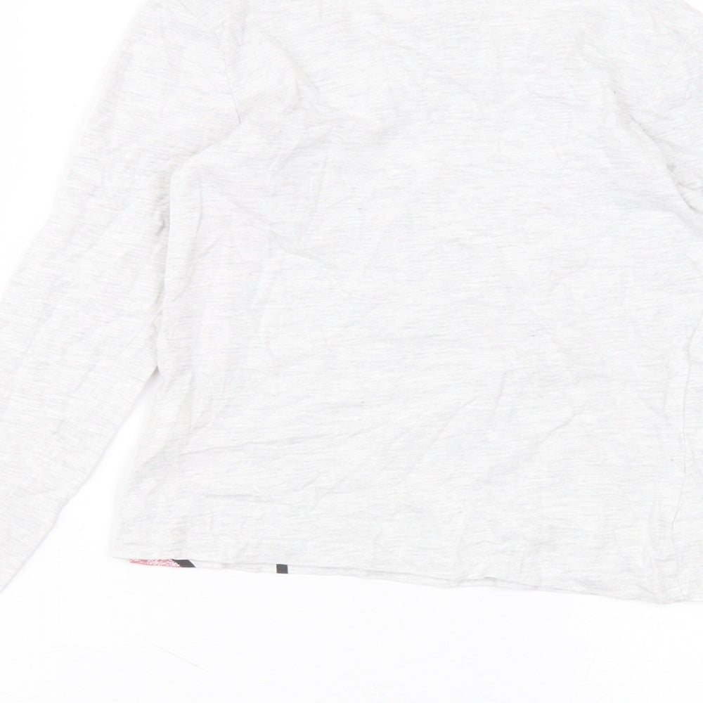 Primark Girls Grey  Cotton Basic T-Shirt Size 7-8 Years Round Neck