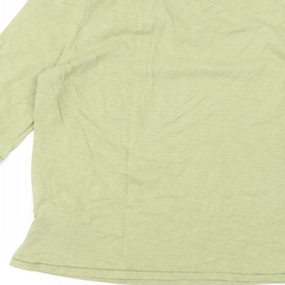 White Stuff Womens Green  Cotton Basic T-Shirt Size 10 Round Neck