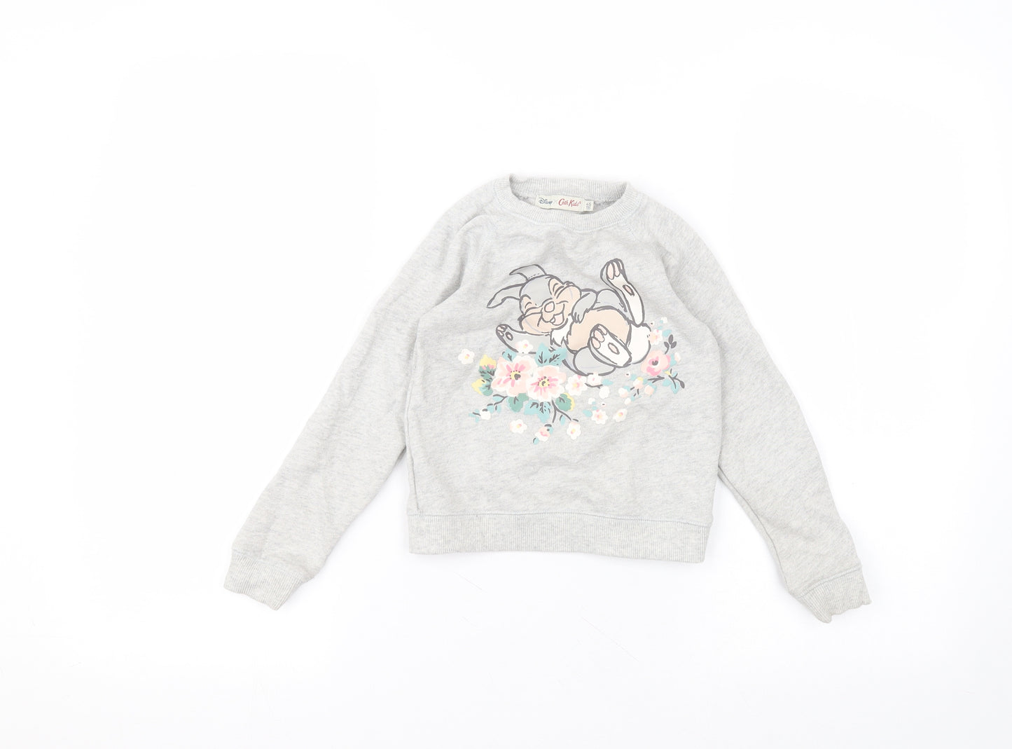Disney Girls Grey Round Neck  Cotton Pullover Jumper Size 4-5 Years