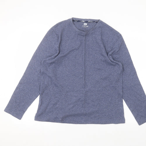 F&F Mens Blue Round Neck  Cotton Pullover Jumper Size L