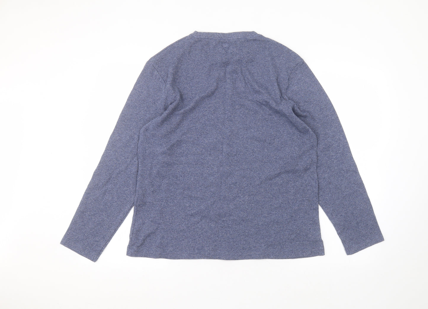F&F Mens Blue Round Neck  Cotton Pullover Jumper Size L